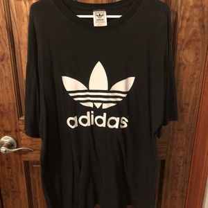 Vintage Adidas Big Logo Black Front and Back Tee